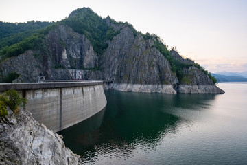 Fototapeta na wymiar Landscape with vidraru dam in Romania mountains 