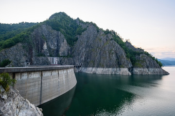 Fototapeta na wymiar Landscape with vidraru dam in Romania mountains 