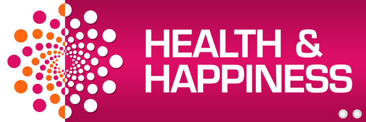 Health And Happiness Pink Orange Dots Circular Left Text 