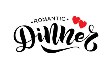 Hand sketched Romantic dinner text