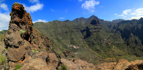 Teno-Gebirge auf der Insel Teneriffa, Kanaren, Spanien, Europa, Panorama