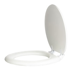 White toilet seat isolated on white background