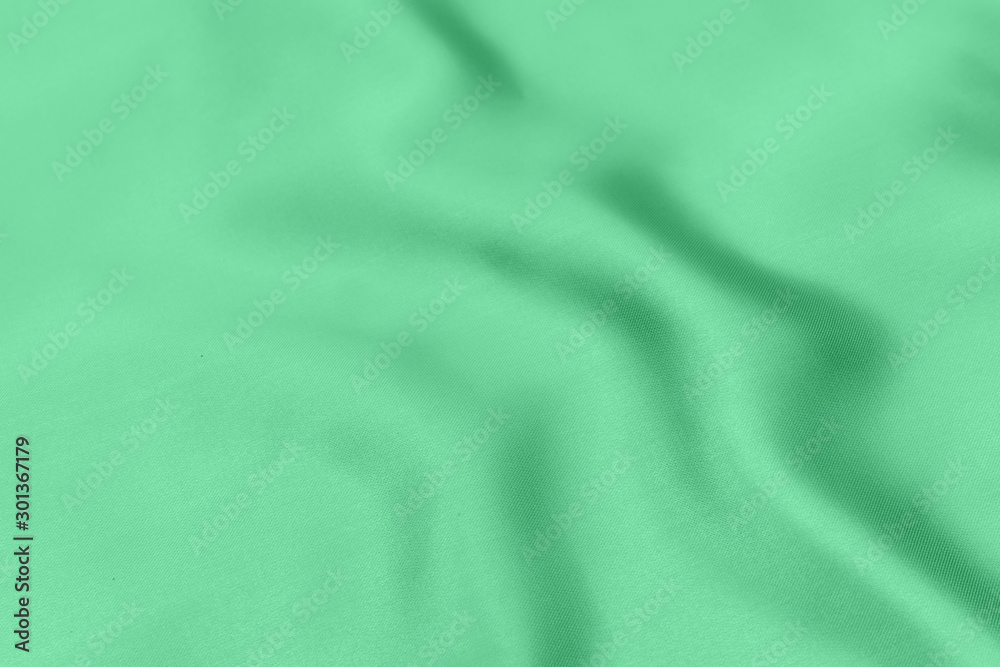 Poster green satin fabric texture soft blur background