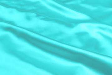Cyan-Teal satin fabric texture soft blur background