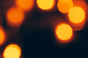 Abstract Gold bokeh sparkle on dark  background