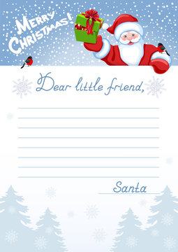 Letter To Santa With Sign, With Gold Christmas Snowflake Bauble  Decorations, Holly And Winter Greenery On Parchment Paper Over Oak  Background. Stock Photo, Picture and Royalty Free Image. Image 44258490.