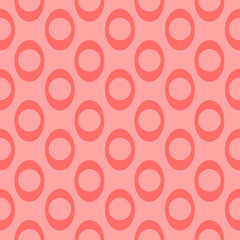 Seamless Pattern Of Elements Made Of Dots Inside Ellipses In Pink and Coral Tones.