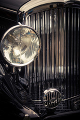 Headlight of a vintage classic car