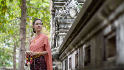 Beautiful Asian women in traditional costume 