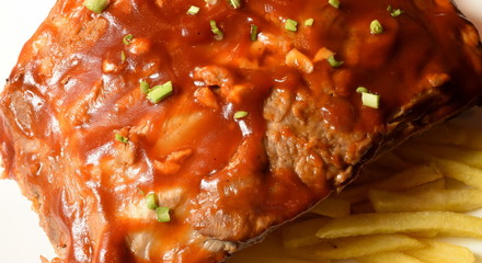 Baked Lamb Ribs with appetizing sauce