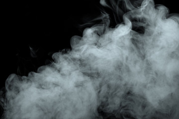 Abstract powder or smoke effect isolated on black background