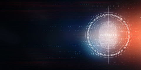 Fingerprint Scanning Technology Concept 2d Illustration
