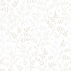 Fototapeta premium Elegant hand drawn seamless pattern, doodle floral, great for textiles, banners, wallpaper - vector design