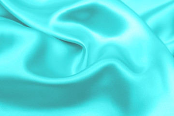 Cyan-Teal satin fabric texture soft background