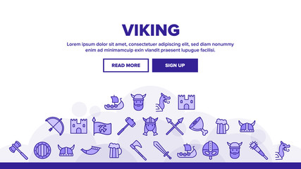Vikings Life Active Rest Vector Thin Line Icons Set. Vikings Accessories, Weapons, Ammunition Linear Pictograms. Traditional Scandinavian Swords, Axes, Helmets Contour Illustrations