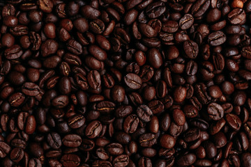 coffee beans on a black background