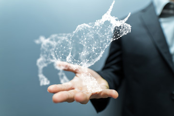 Business intelligence. Diagram - Graph Stock Trading, Investment dashboard