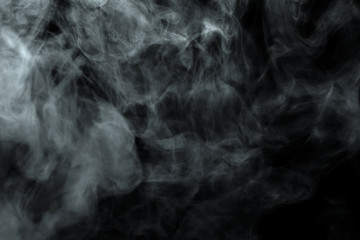 Abstract powder or smoke effect isolated on black background