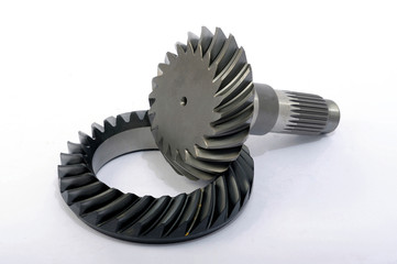 Gear engine: gear, mechanical component, of the engine change of a car isolated on white background