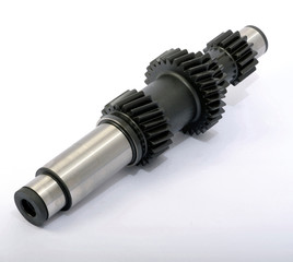 Gear engine: gear, mechanical component, of the engine change of a car isolated on white background