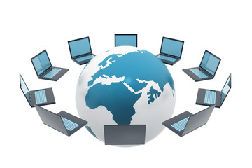 Computer network. Internet concept. Network diagram. 3d illustration