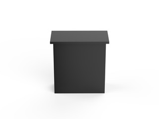 Blank advertising POS POI PVC promotion straight pop up counter booth, retail trade stand, mock Up template on the isolated white background, 3d illustration