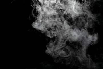 Abstract powder or smoke isolated on black background