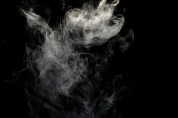 Abstract powder or smoke isolated on black background