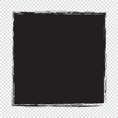 black abstract frame on transparent background