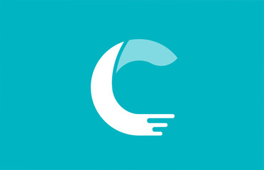 alphabet letter C green white pastel color for company icon logo design