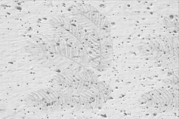 White wall or gray paper texture with leaves pattern,abstract cement surface background,concrete pattern,painted cement