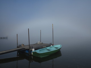 Romantic lake view by sunrise