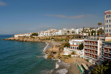 Fototapeta premium Nerja, Playa El Salon, Andalusia, Costa del Sol, Spain