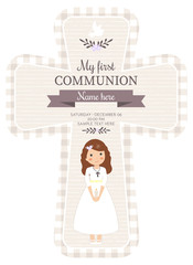 Lovely cross invitation for First Communion