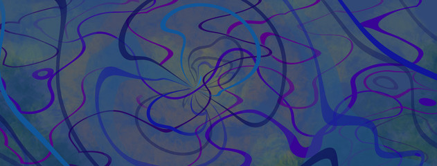 A web banner illustration of varying blue swirling lines on soft textured background