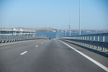 Fototapeta na wymiar Photos of the Crimean bridge in the summer
