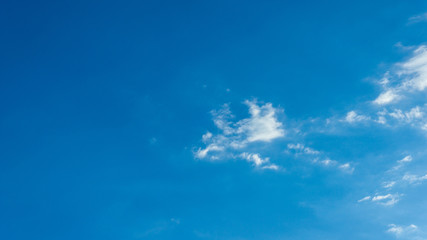 White clouds blue sky background. 