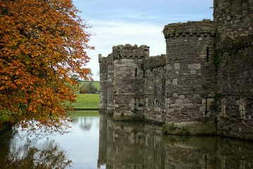 Beaumaris Castle, Wales, UK in Autumn