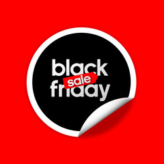 Black Friday Sale sticker. Huge Discount banner.	