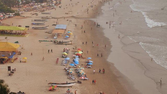 Beauty Arambol beach landscape, Goa state, India.