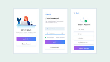 Mobile login screen for website and apps
