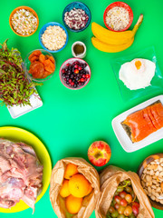 Pregnancy and nutrition, pregnant women healthy food diet, rich in iron, calcium, protein, vitamin, minerals, folic acid (vitamin B9), healthy lifestyle concept