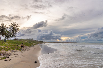 sunset on the beach in northeast brazil