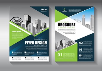 Business abstract vector template. Brochure design, cover modern layout, annual report, poster, flyer in A4 with colorful triangles, geometric shapes for tech, science, market with light background