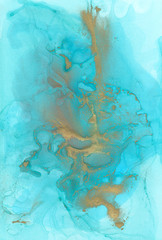 Alcohol ink.  Background. White Marble Texture. Sophisticated Illustration. Gold Watercolor Paint. Colorful Faded Flow. Abstract Ethereal Fluid. Golden Liquid Texture.