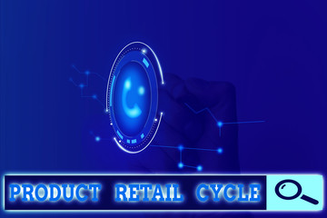 Writing note showing Product Retail Cycle. Business concept for as brand progresses through sequence of stages