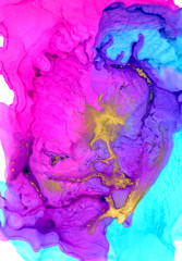 Alcohol ink.  Background. White Marble Texture. Sophisticated Illustration. Gold Watercolor Paint. Colorful Faded Flow. Abstract Ethereal Fluid. Golden Liquid Texture.