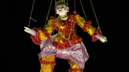 Myanmar culture the puppet duet dance with black screen
