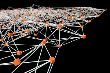 crypto science blockchain network concept background 3d render