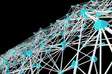 crypto science blockchain network concept background 3d render
